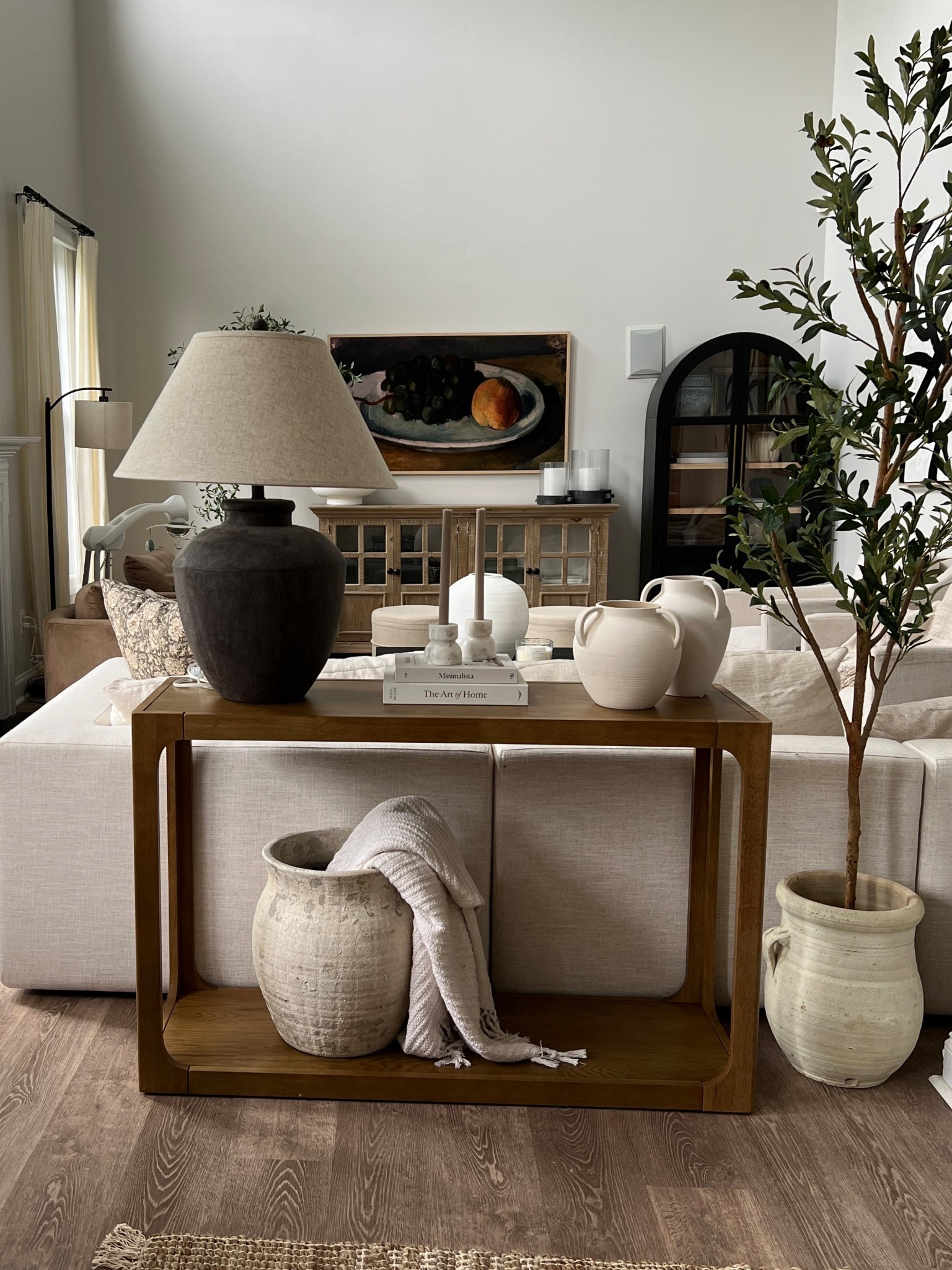 Love these Walmart finds! Console styling, modern organic, vase, neutral styling, home decor, living room decor