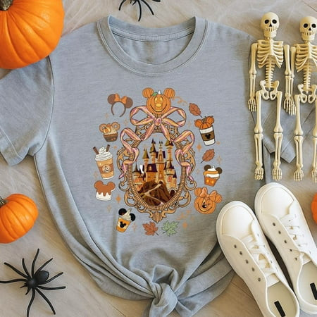 Disneyland Fall Vibes Shirt, Disney Fall Snacks Coquette Shirt, Disney Castle Coquette Bow Shirt, Fall Coquette Disney, Disneyworld Fall Tee, S-5XL Shirt | Walmart (US)