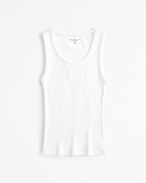 Women's Essential Tuckable High Scoopneck Rib Tank | Women's Tops | Abercrombie.com | Abercrombie & Fitch (US)