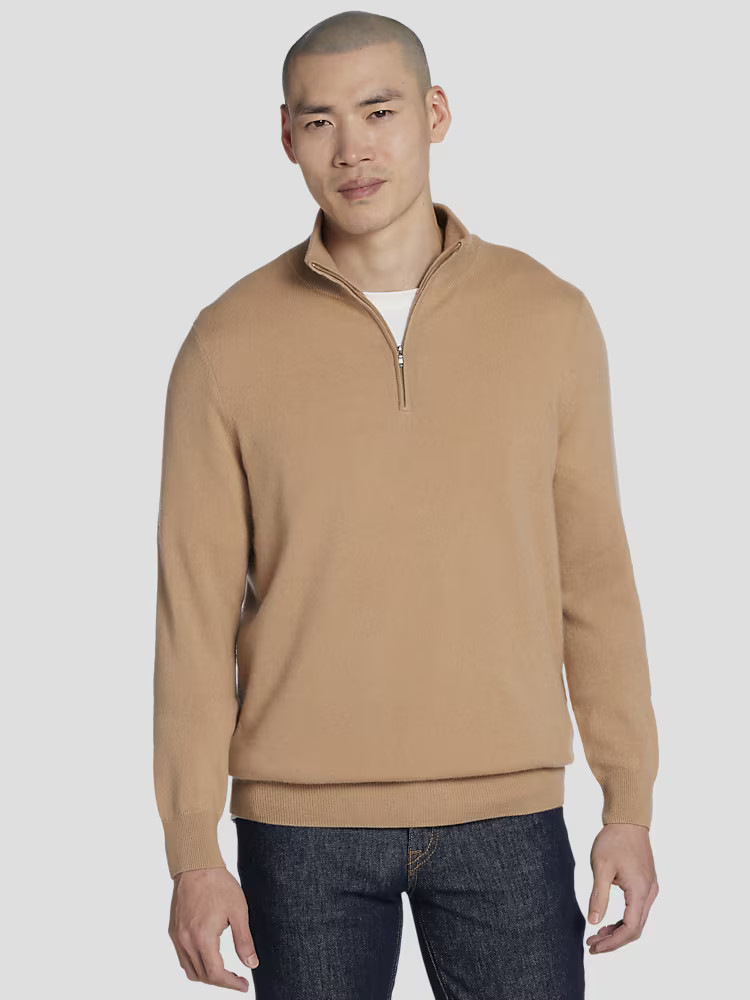 Joseph Abboud Modern Fit 1/4 Zip Cashmere Sweater | Quarter Zip | Men's Wearhouse | The Men's Wearhouse