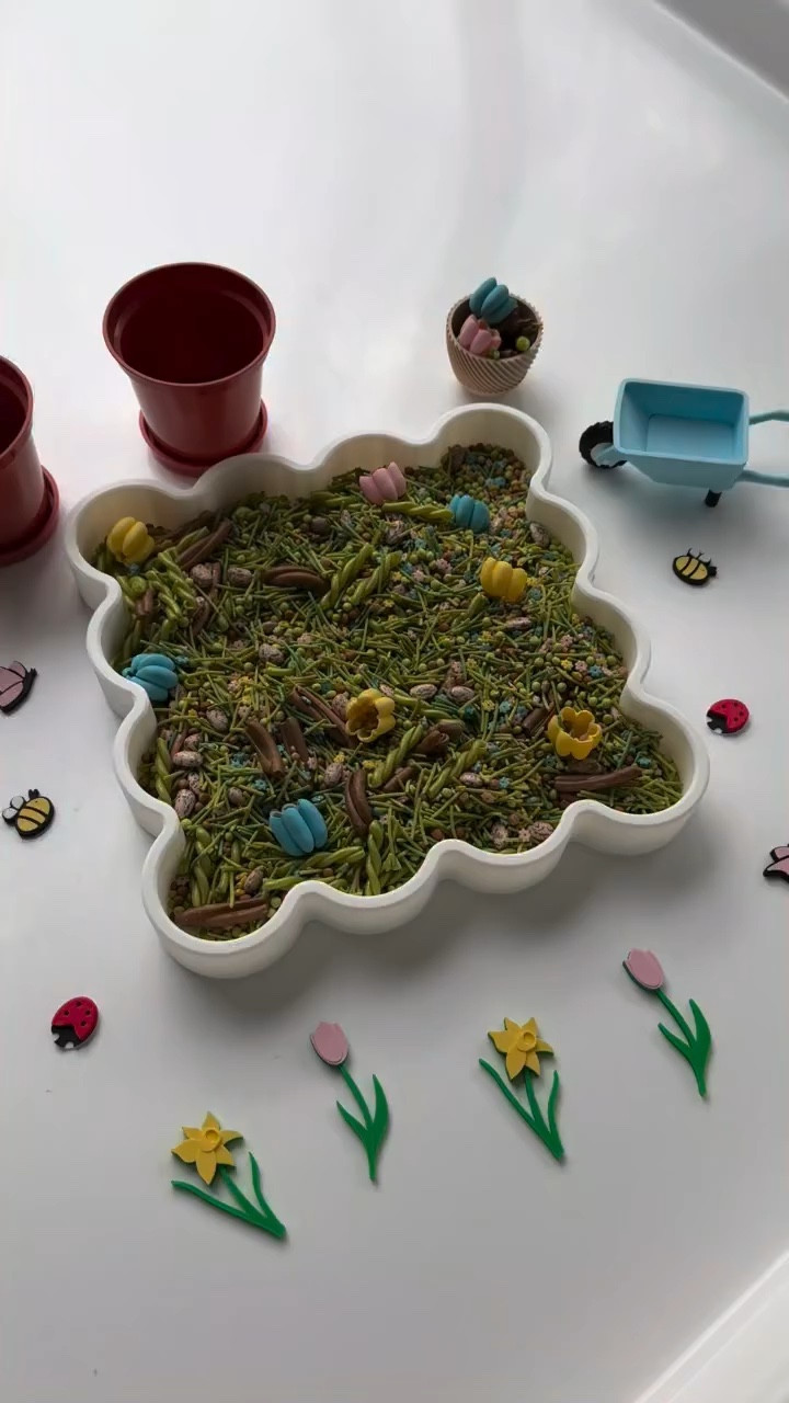 Watching them “build” their own little garden never gets old 🌸🚜✨

This sensory play tray was such a hit… flower filler, 3D blooms, mini wheelbarrow, and a simple invitation to build, scoop, and create. We used the March themed sensory box from @learners_in_bloom and it turned into the sweetest open ended play moment 🌼

I love setups like this because there’s no right or wrong way to play… just imagination, fine motor skills, and a whole lot of focus! 

Simple sensory play always wins in our house!

✨ Follow @kenzs.kitchennn for real toddler life, simple activities, and hacks every mom needs.

#tufftrayideas #sensoryplayideas #springactivities #playbasedlearning #preschoolathome

sensory play, toddler sensory bin, garden sensory play, spring activities for toddlers, fine motor skills activities, Montessori inspired play, open ended play, toddler activities at home, sensory tray setup, flower sensory bin, wheelbarrow play, pretend gardening, kids learning through play, preschool activities, toddler mom ideas, kids subscription boxes, New Jersey mom, twin mom

#LTKmomlife #LTKKids