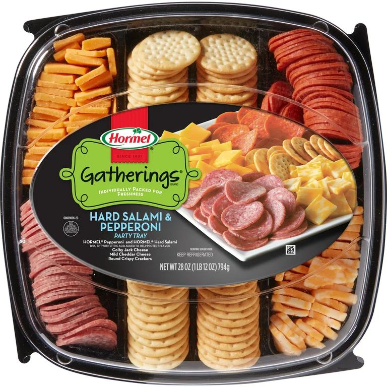 HORMEL GATHERINGS, Hard Salami and Pepperoni with Cheese and Crackers,  28oz Deli Party Tray | Walmart (US)