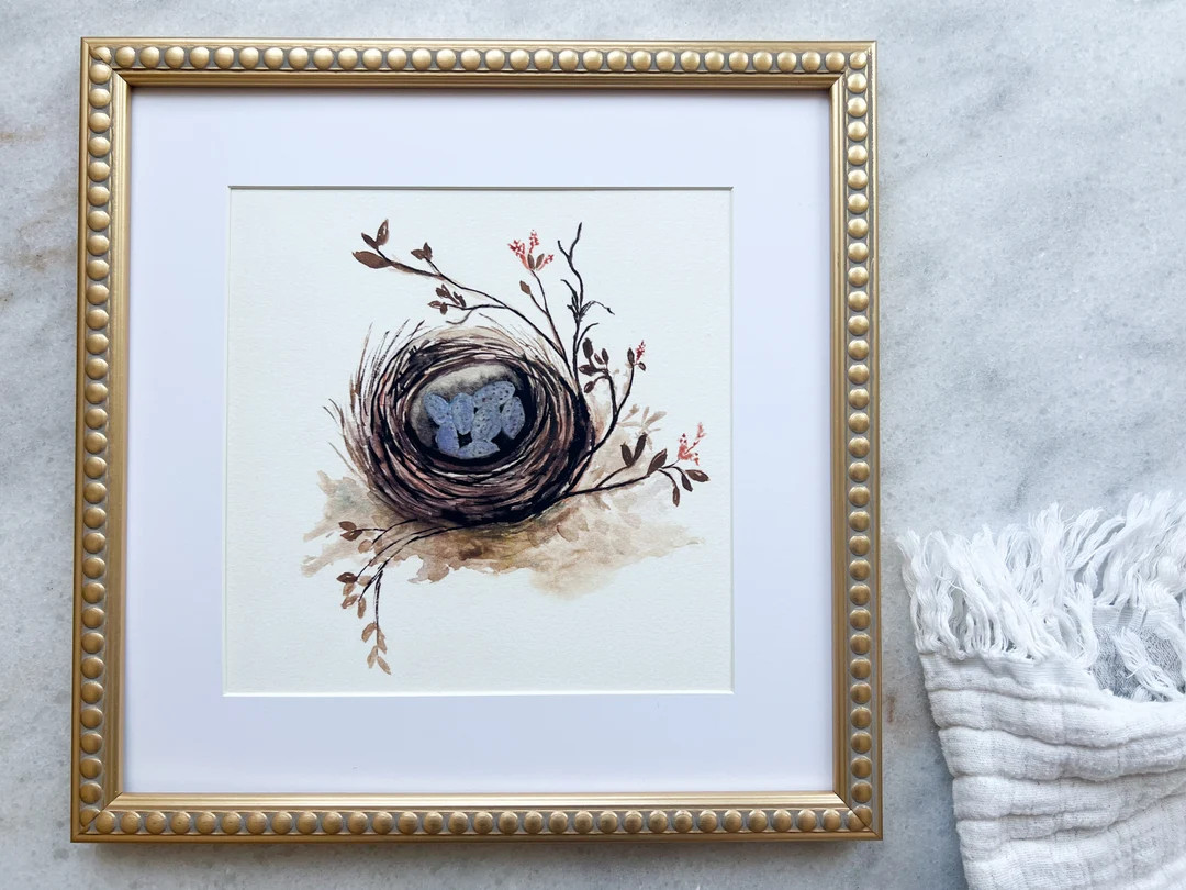 QUAIL'S NEST | Nest Painting | Farmhouse Art Print | Farmhouse Decor | Country Home Decor | Nurse... | Etsy (US)