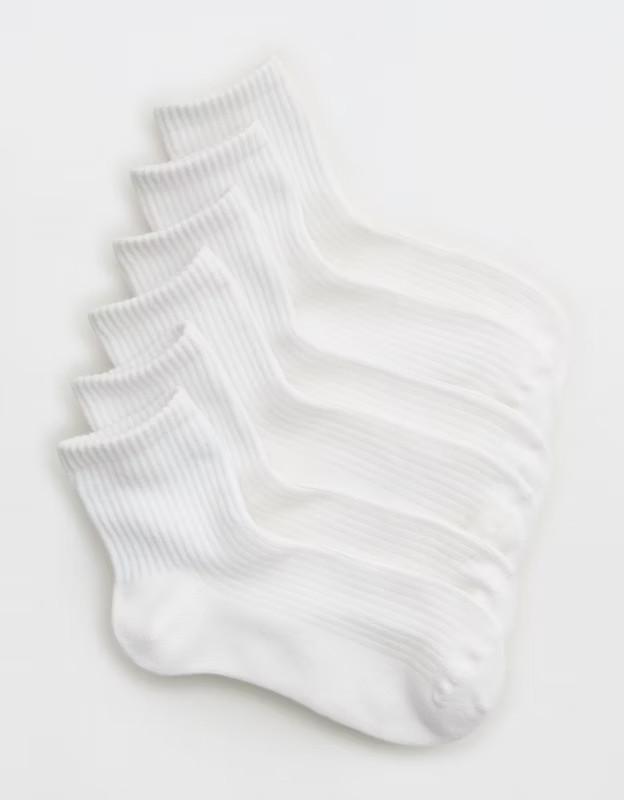 Aerie Basic Cotton Ribbed Quarter Sock 3-Pack | American Eagle Outfitters (US & CA)