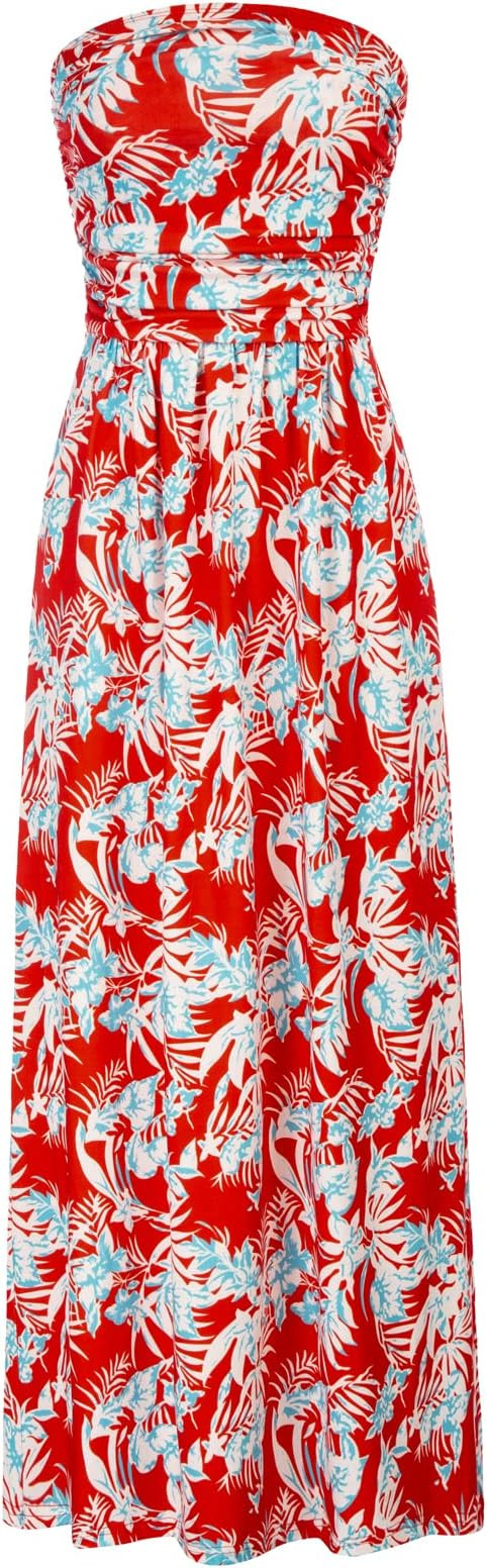 GRACE KARIN Women Strapless Casual Loose Ruched Long Maxi Dress with Pockets | Amazon (US)