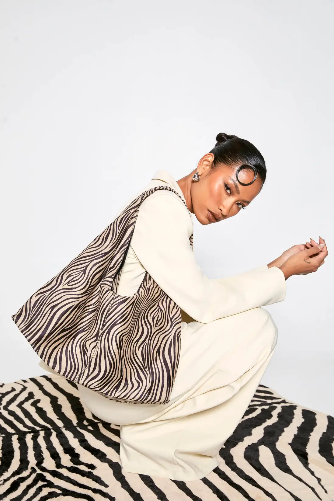 Zebra Print Slouchy Tote Bag | boohoo (US & Canada)