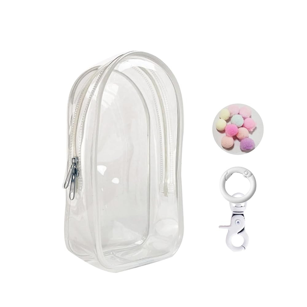 Large Clear Figure Display Bag with Keychain Case Blind Box Keychain Carrying Case Lipstick Charm... | Amazon (US)