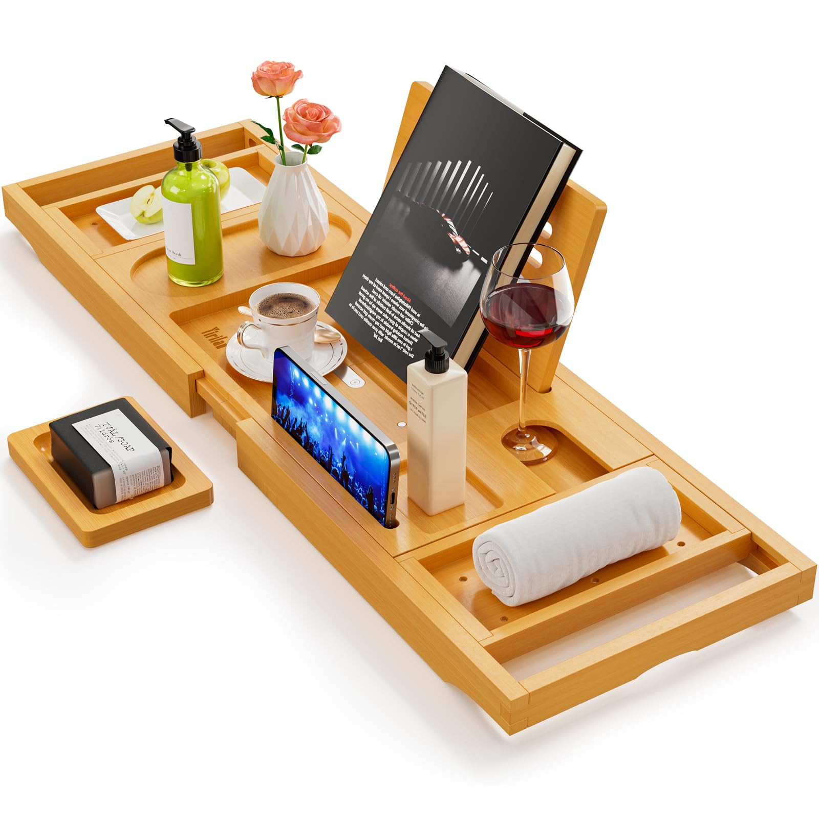 Premium Bathtub Tray Caddy, Expandable Bath Tray, Unique House Warming Gifts, New Home, Anniversa... | Amazon (US)