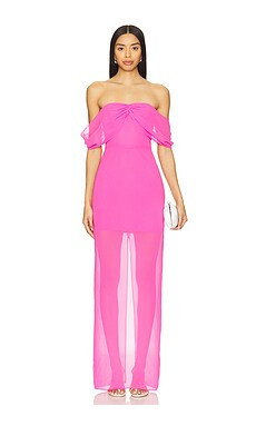 Amanda Uprichard Darien Maxi Dress in Azalea from Revolve.com | Revolve Clothing (Global)