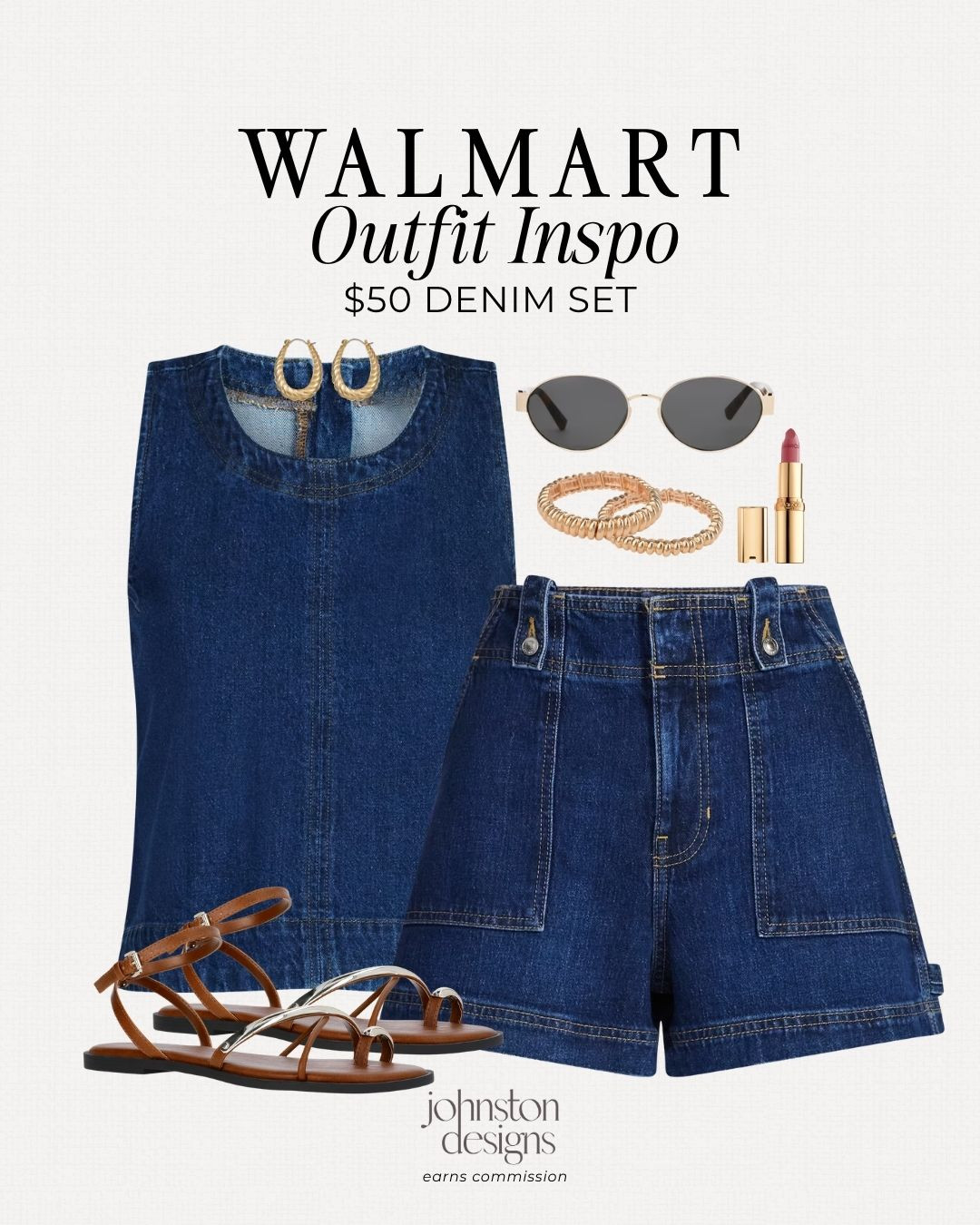 This $50 denim set is such an easy outfit for summer and the transition into fall. Wear the pieces together for a coordinated look or style them separately with basics already in your closet. Add simple gold jewelry, sunglasses and strappy sandals for an effortlessly polished outfit. 💙

Walmart fashion, walmart outfit, denim set, matching set, summer outfit, transitional outfit, affordable fashion, walmart finds, outfit inspiration, what to wear 

 #LTKootd
