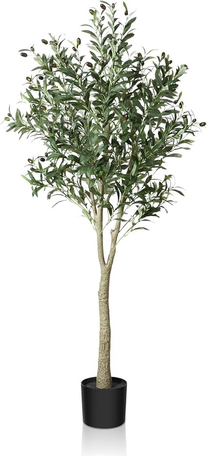 Amazon.com: CROSOFMI Artificial Olive Tree Plant 5 Feet Fake Topiary Silk Tree, Perfect Faux Plan... | Amazon (US)
