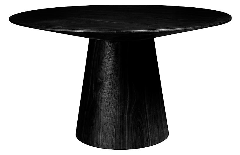 Seamus 53" Round Dining Table, Matte Black | One Kings Lane