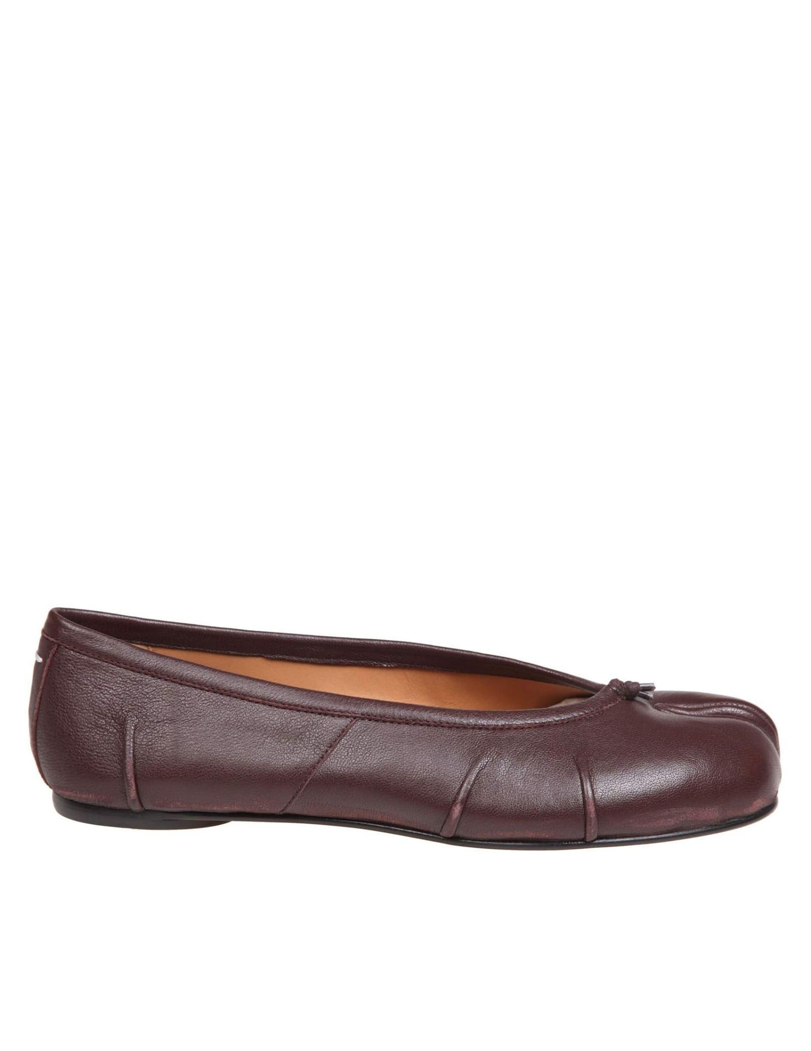 Maison Margiela Tabi Ballerina In Brown Leather | Italist.com US