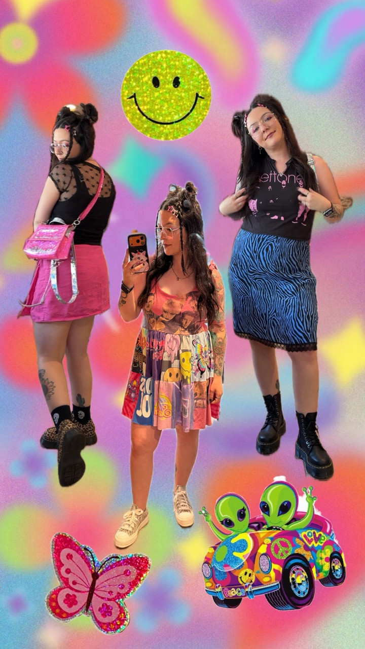 I had so much creating these outfits inspired by this this bag from @electric_bubblegum. Which one is your favorite? ✮ ⋆ ˚｡𖦹 ⋆｡°✩