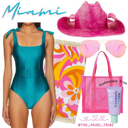 Shopping for one of my FAVORITE vacation spots -#Miami 
Florida beach vacation. 30A Destin. PCB. Clearwater coast. Spring break. Swimsuits. Cowgirl hat. Straw hat. Think pink. 

#LTKtravel #LTKshoecrush #LTKswim
