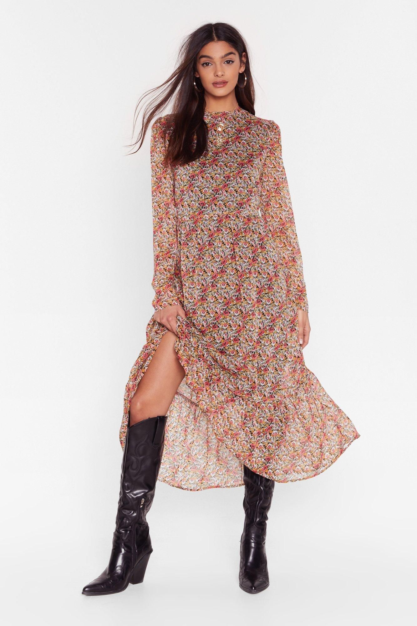 Womens You Plant Do That Floral Maxi Dress - Brown | NastyGal (US & CA)