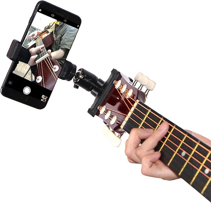 Guitar Head Phone Holder Mount for Live Broadcast Teaching Video Recording Android and iPhone Com... | Amazon (US)
