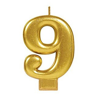Metallic Gold Numeral #9 Candle | Michaels | Michaels Stores