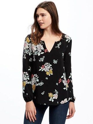 Relaxed Floral Shirred Blouse for Women | Old Navy US