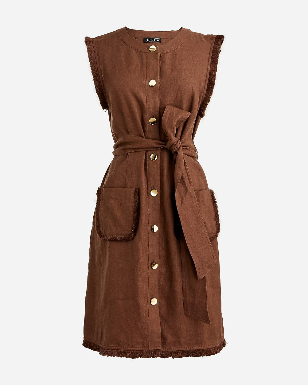 Raw-hem mini shirtdress in linen | J. Crew US