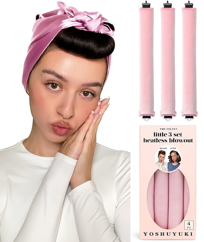 Little Velvet Overnight Blowout 3 Rods Heatless Hair Curler to Sleep in Satin Heatless Curls No H... | Amazon (US)