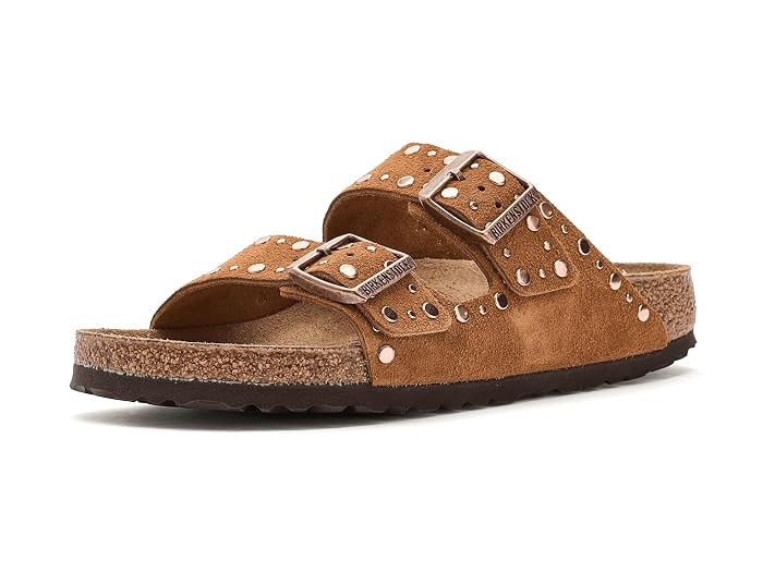 Birkenstock Arizona Rivets - Suede Women's Sandals Black : EU 41 (US Women's 10-10.5) Narrow | Zappos.com