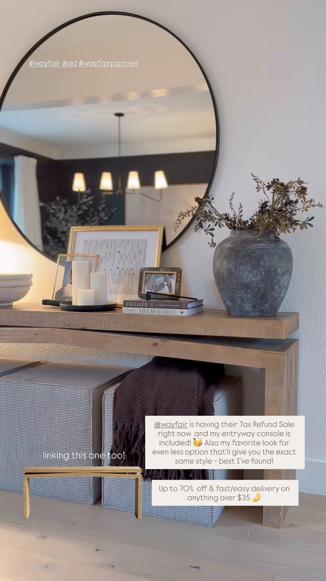 Save on my favorite console table! @wayfair is having up to 70% off and fast and easy shipping on orders over $35 for their Tax Refund Sale 🙌  My entryway console (plus the best look for less!) and a few other home/rug favorites are also included - all linked here! 🤎 #wayfair #ad #wayfairpartner 

 

#LTKHome #LTKSaleAlert