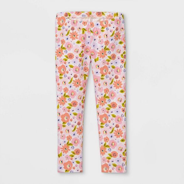 Toddler Girls' Floral Leggings - Cat & Jack™ Pink | Target