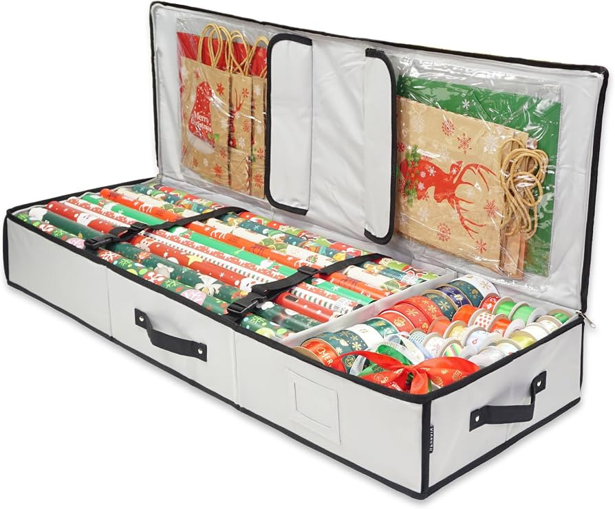 HEKCUIX Christmas Gift Wrapping Paper Storage Containers,40 inch Large Capacity Storage Container... | Amazon (US)