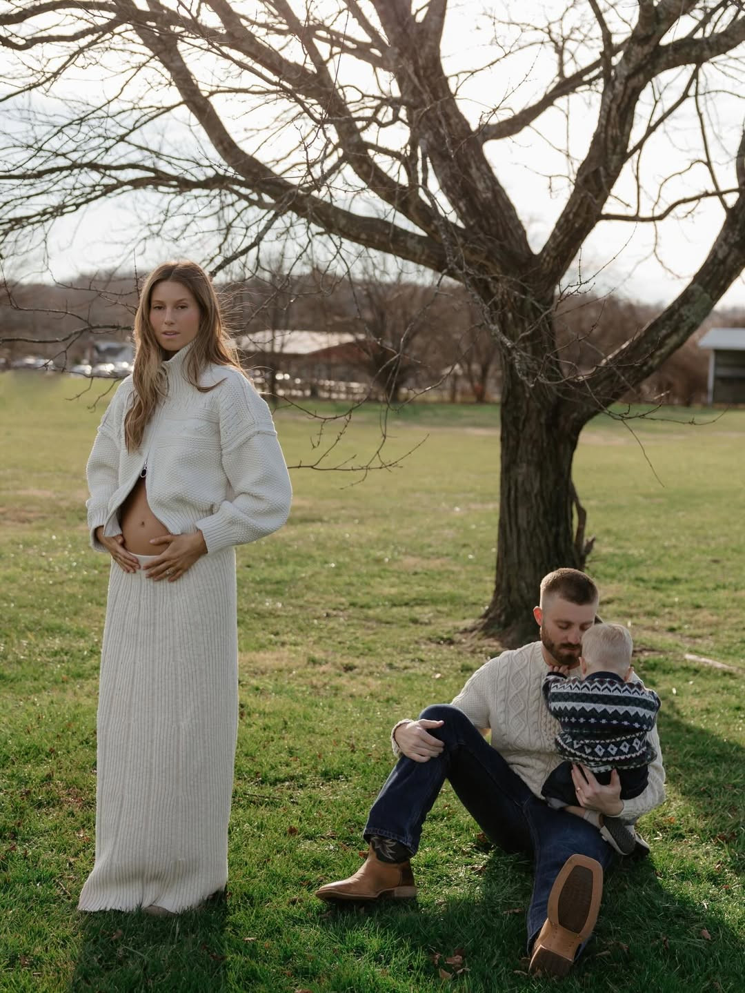 The 4 of us 🤍
Thank you God. Baby #2 coming this summer 

 #LTKootd #LTKBump