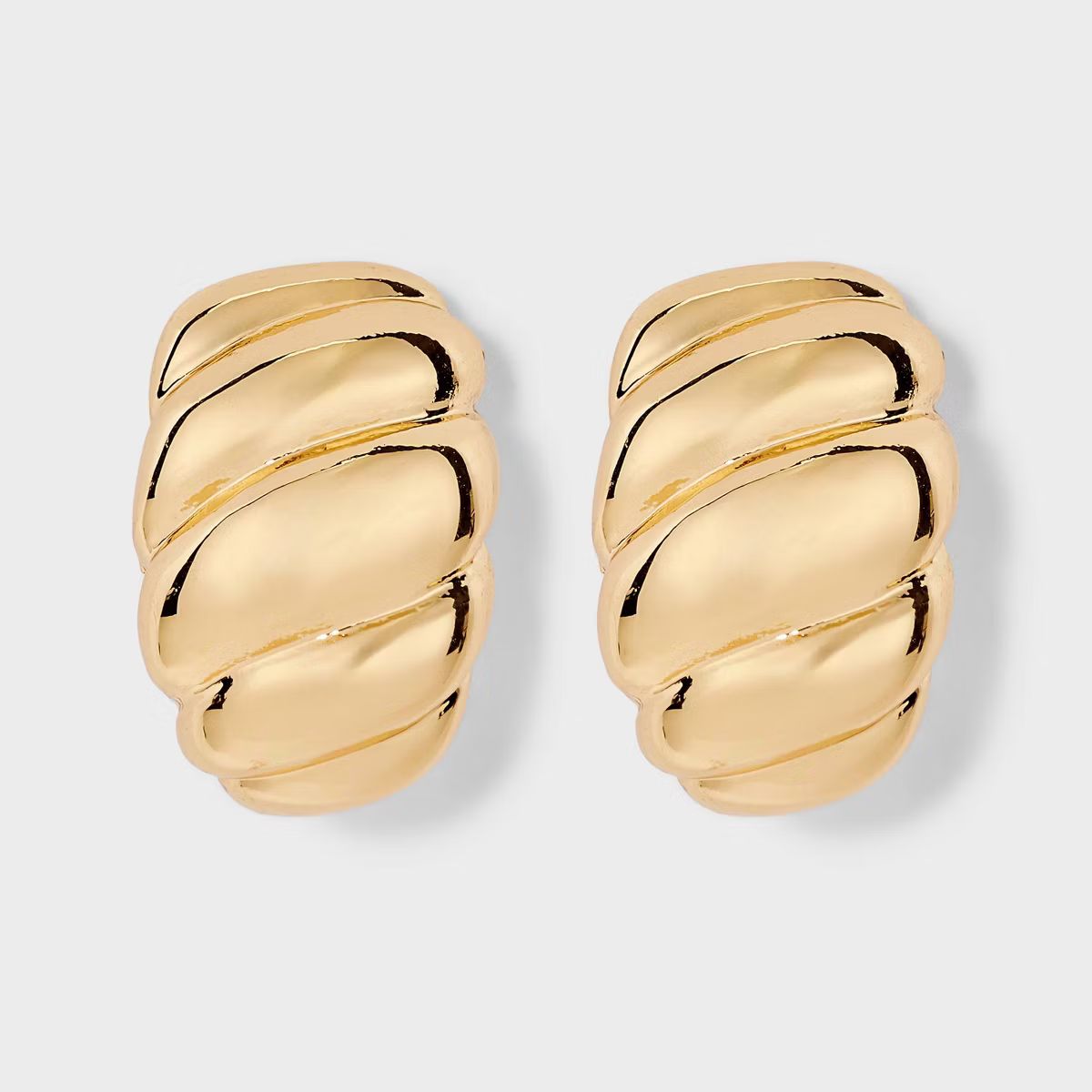 Thick Scalloped Earrings - A New Day™ Gold | Target