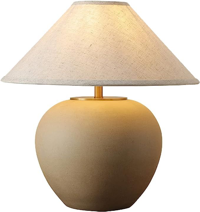 PSXPSXO Rustic Farmhouse Table Lamps, White 19.6” Tall Ceramic Table Lamp, Simple Textured Cera... | Amazon (US)