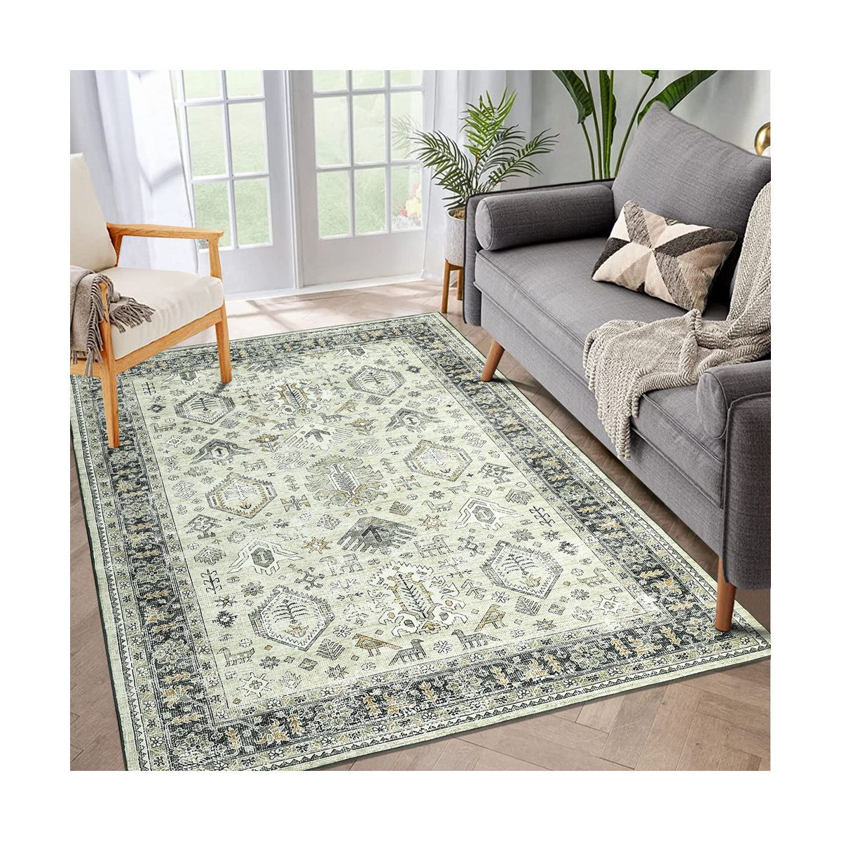 Area Rugs Machine Washable Boho Rug Vintage Rugs Floral Rugs Soft Carpet | Target