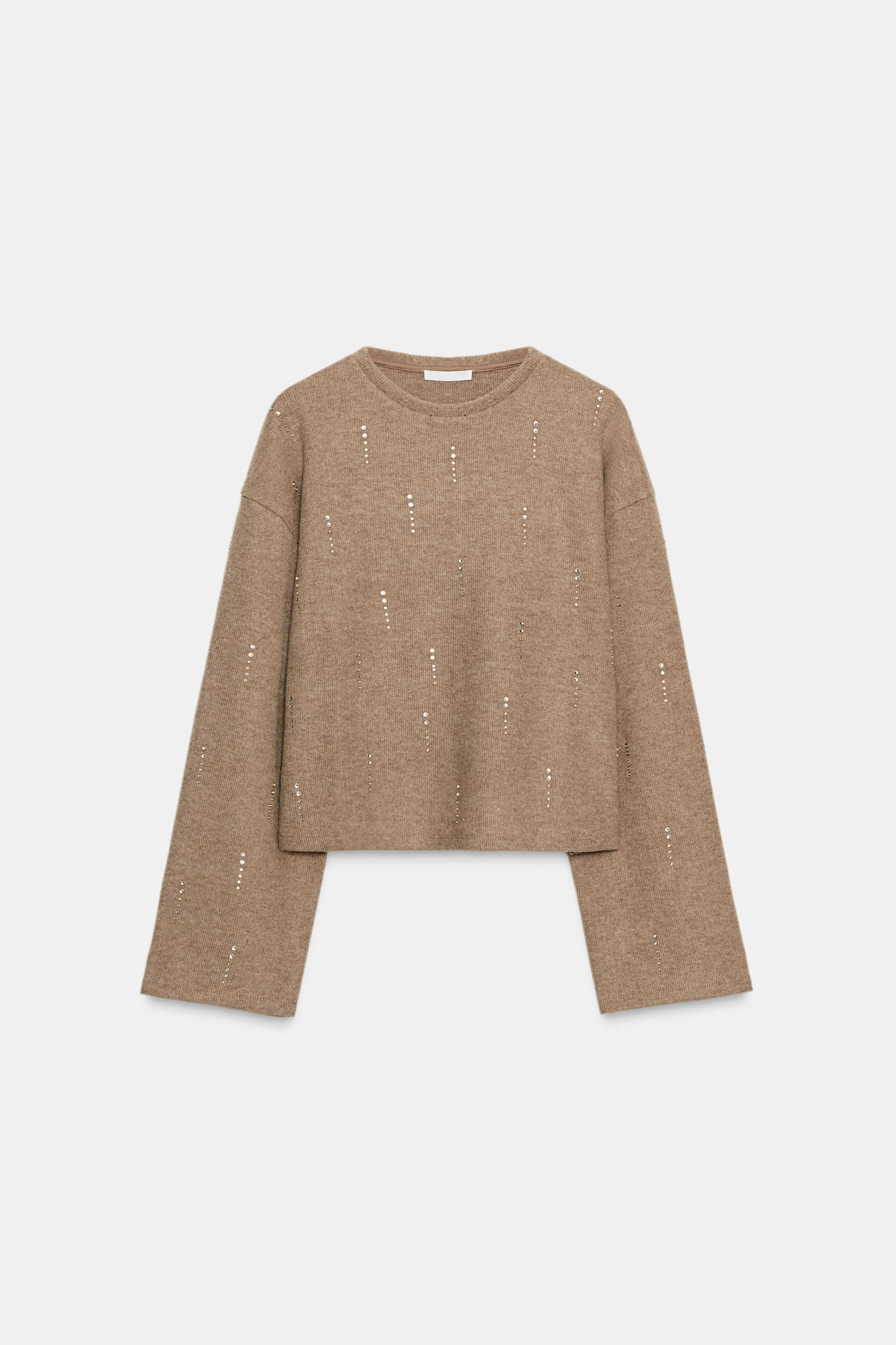 RIBBED SHIMMER SWEATSHIRT | Zara Canada