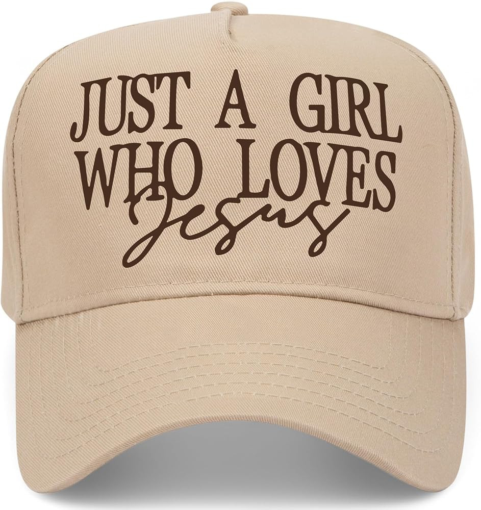 Just A Girl Who Loves Jesus V2 Hat in Khaki | Amazon (US)