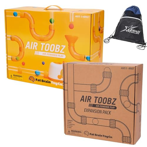 Fat Brain Toys Air Toobz Starter Set: Air Toobz & AirToobz Expansion Set with Exclusive Drawstring Bag | Amazon (US)