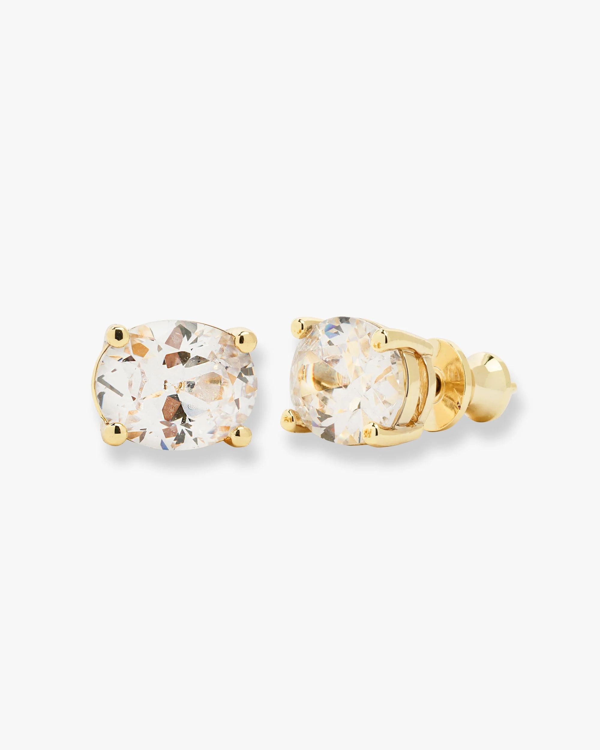 Hello Gorgeous Stud Earrings - Gold|White Diamondettes | Melinda Maria