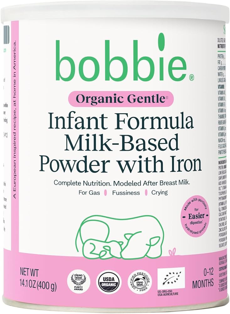Bobbie Organic Gentle Baby Formula, Milk Based Powder with Iron, DHA, Vitamin D & 100% Lactose Li... | Amazon (US)