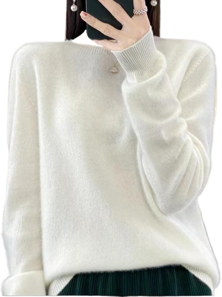Aphisoft Cashmere Sweaters for Women Crew Neck Long Sleeve Pullover Knit Jumper Soft Lightweight ... | Amazon (US)