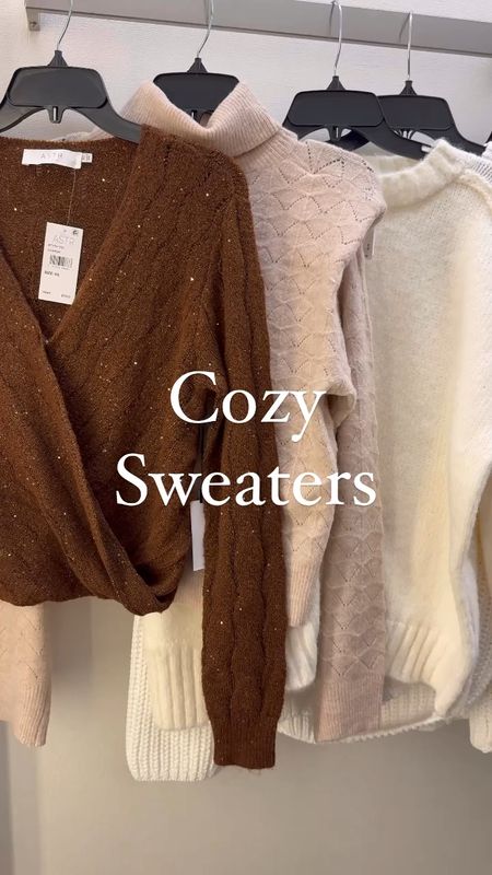 Cozy sweater haul - I’m wearing S in all, M in grey turtleneck 