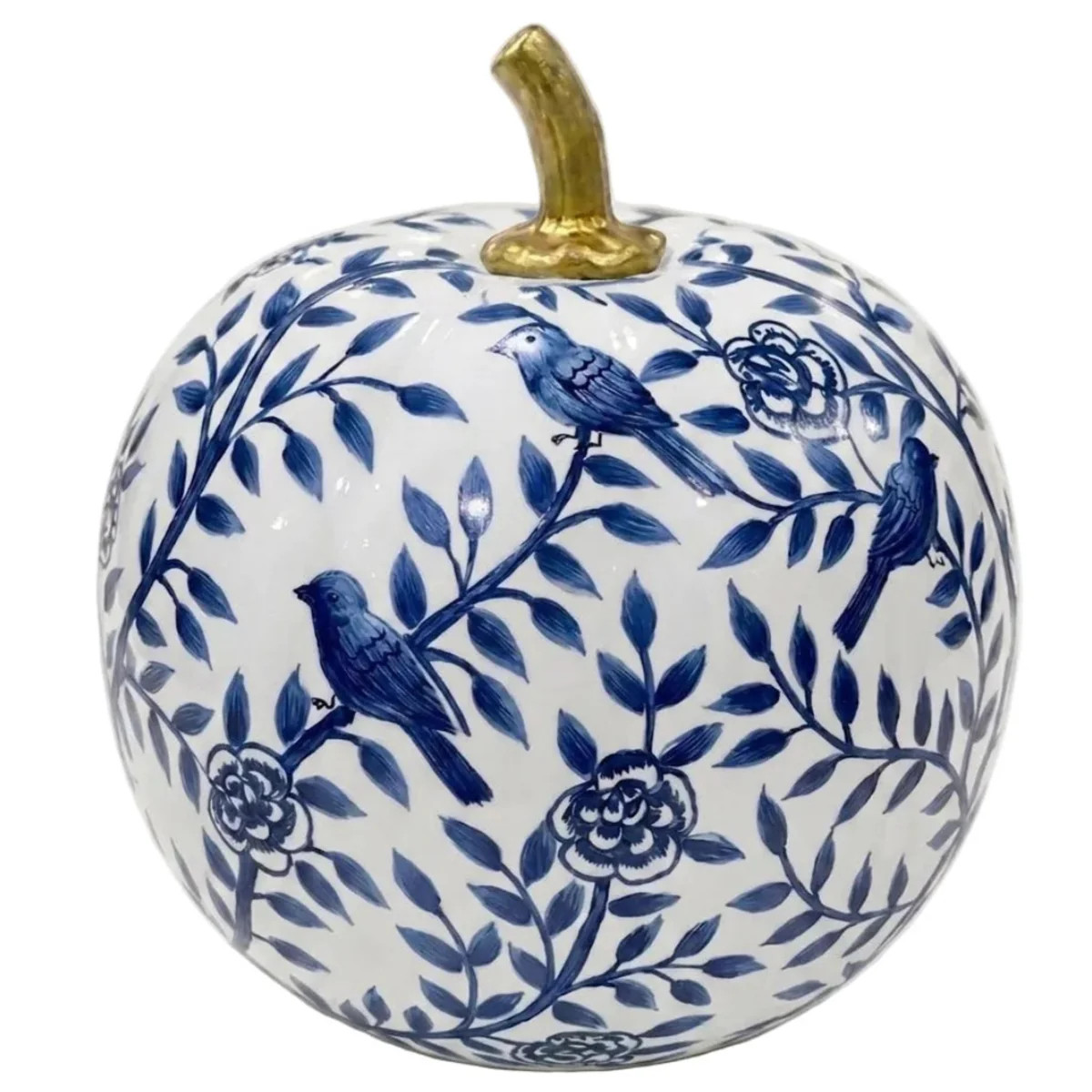 Navy Bird & Vine Pumpkin | The Well Appointed House, LLC