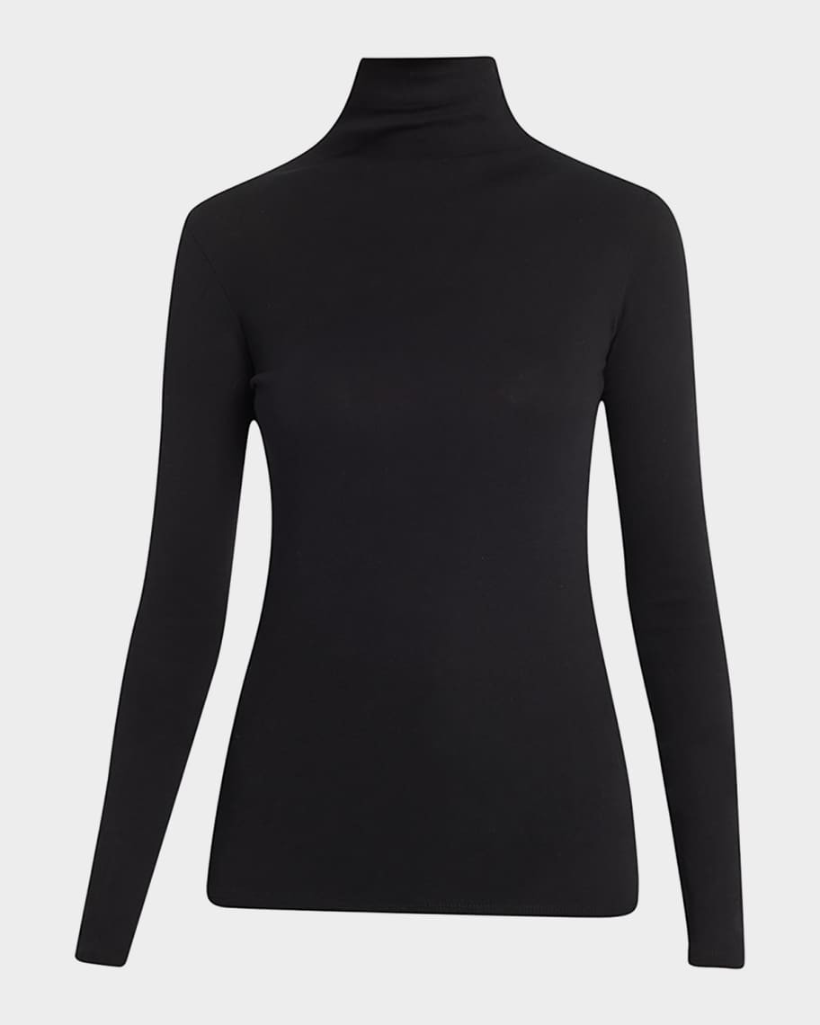 Vince Essential Long-Sleeve Cotton Turtleneck Top | Neiman Marcus