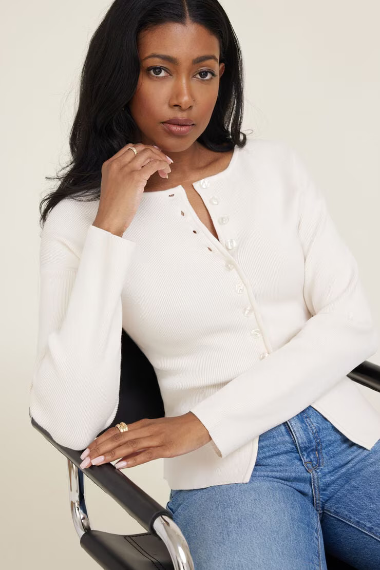 Fitted Drop Shoulder Cardigan | Dynamite Clothing