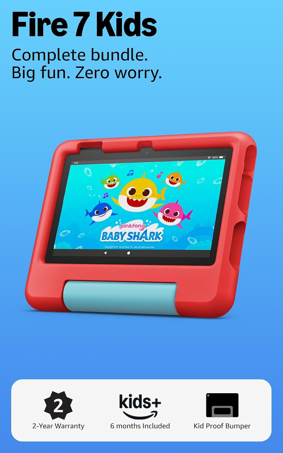 Amazon Fire 7 Kids tablet, ages 3-7. Top-selling 7" kids tablet on Amazon. Set time limits, age filters, educational goals, and more with parental controls, 32 GB, Red, (Latest Release) | Amazon (US)