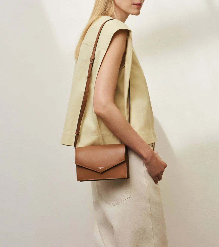 Paulette crossbody clutch in smooth leather | Le Tanneur