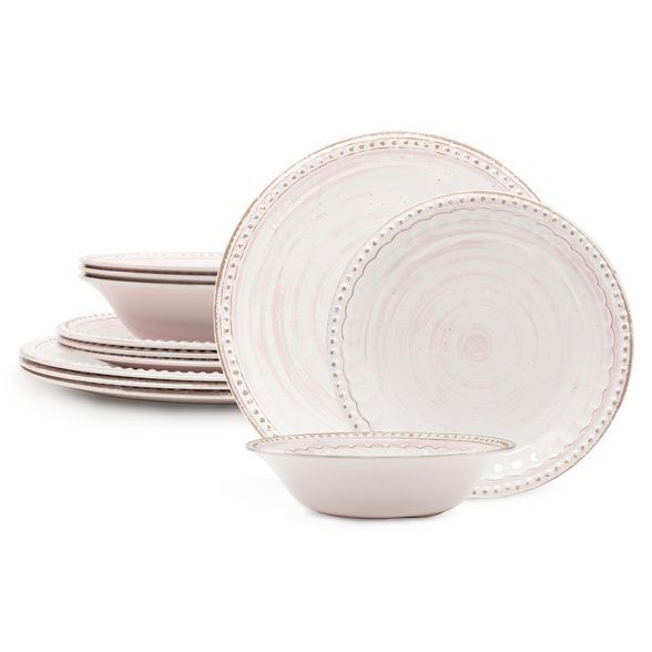 Zak Designs French Country House Dinnerware 12 Piece Melamine Set Includes Dinner, Salad Plates, ... | Target
