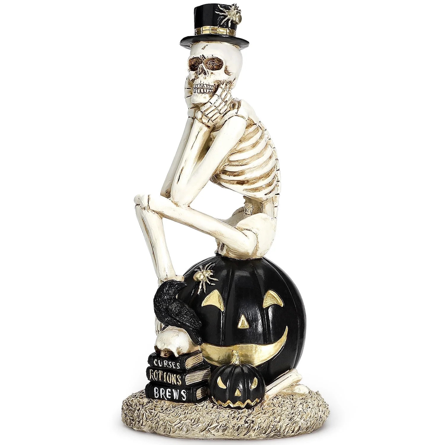 Ayieyill Halloween Skeleton Decorations, Resin Skeleton Figurines on Pumpkin, Skeleton for Hallow... | Walmart (US)