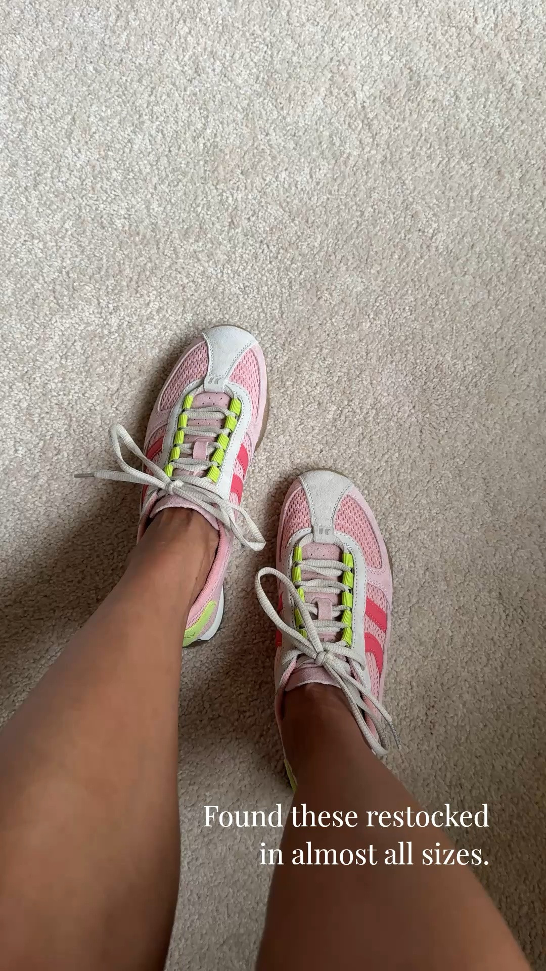 Colorful sneakers. Slim profile sneakers. Summer sneakers. Found these popular sneakers restocked in almost all sizes in this exact color. True to size for me for Euro size. 
Flexible contoured sole. Breathable upper with mesh details. Comes with matching pink laces also.

#LTKOver40