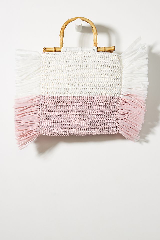 Caterina Bertini Colorblocked Fringe Tote Bag | Anthropologie (US)