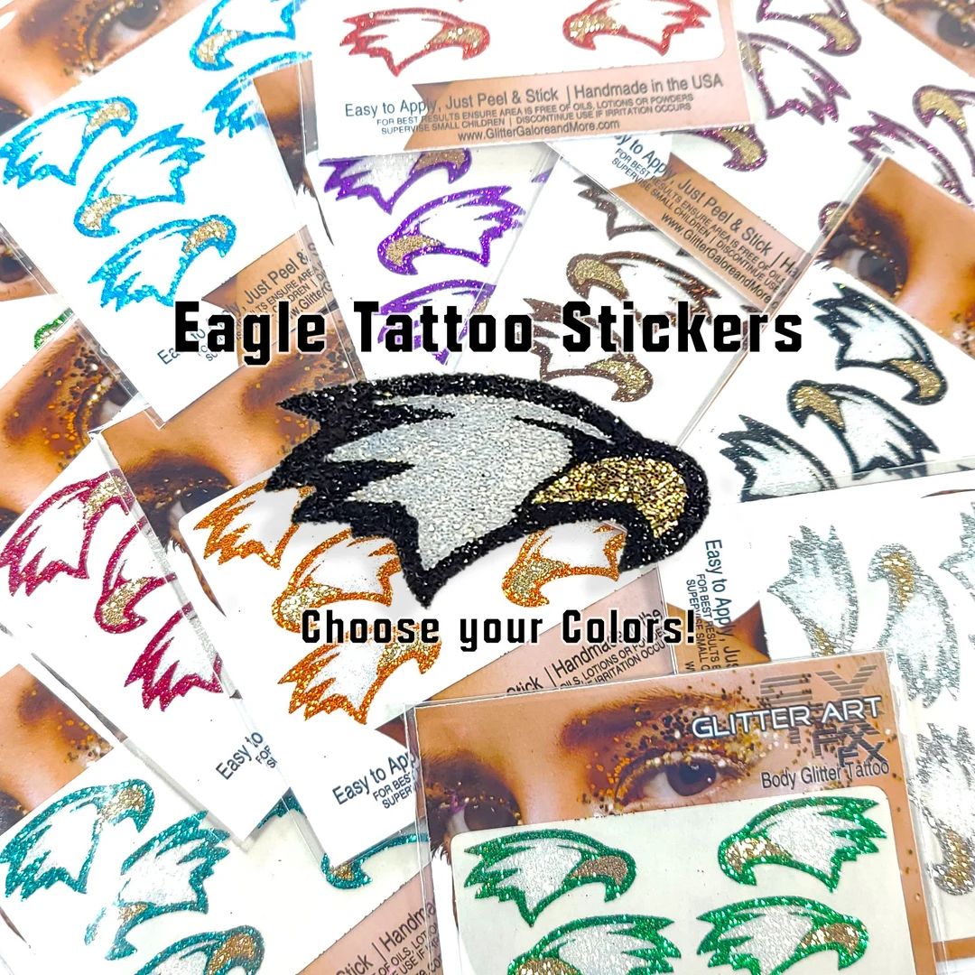 Eagles Glitter Tattoo Stickers Self-adhesive Glitter - Etsy | Etsy (US)